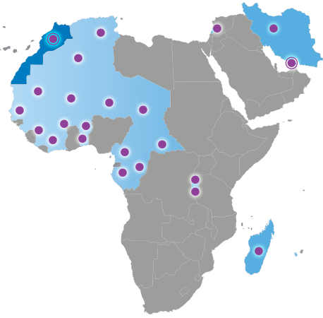 map AFRICA and Middle East